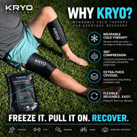 KRYO ice compression sleeves for wearable cold therapy and 360 degree compression